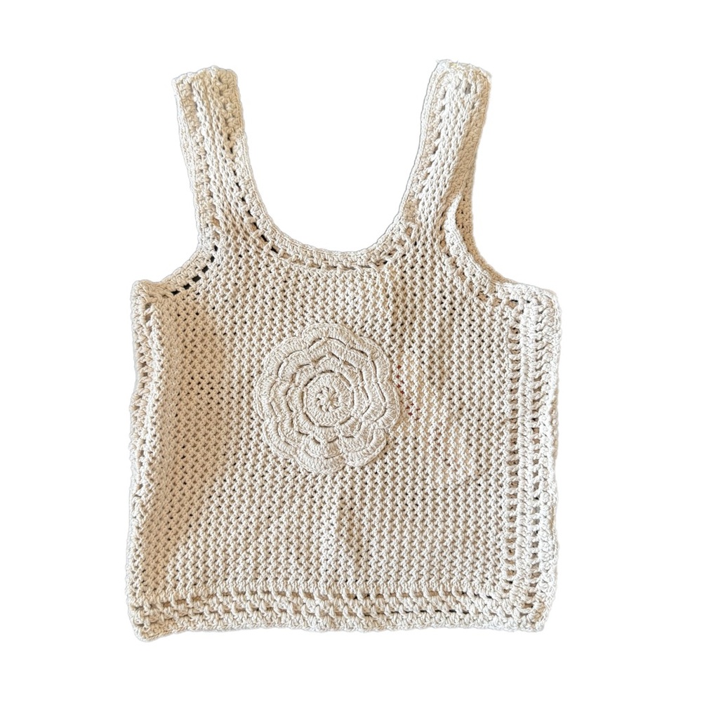 Jessica Simpson Cream Crochet Tank Top